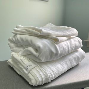 Matteo Los Angles Vintage Linen Sheet Set - White, King